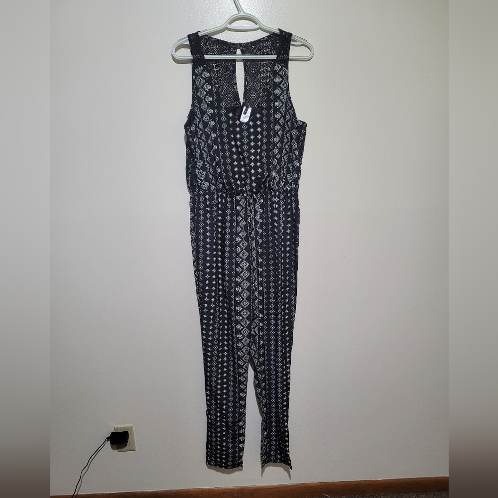 3 Hearts Black‎ and White Patterned Jumpsuit